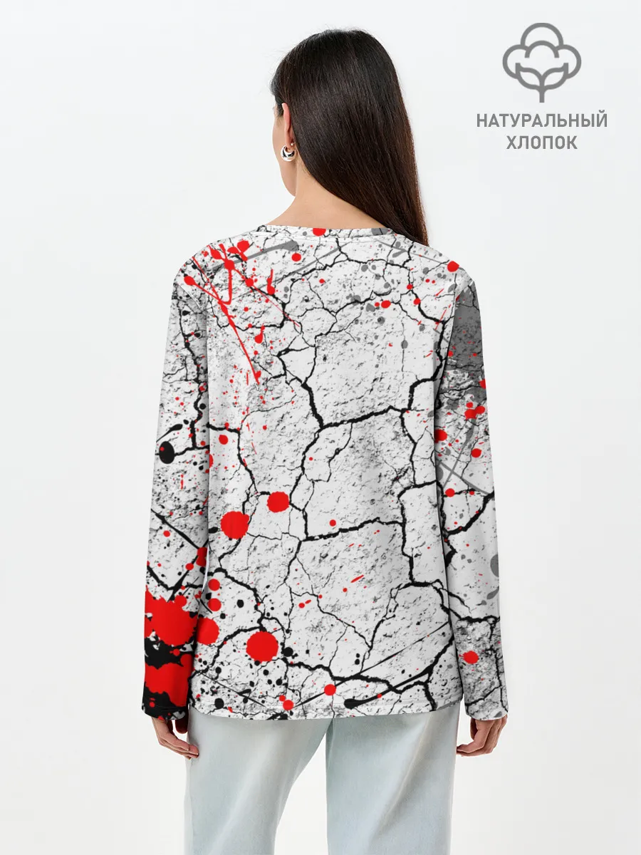 Лонгслив женский. Хлопок / КРОВАВЫЙ ГРАНЖ | BLOODY GRUNGE