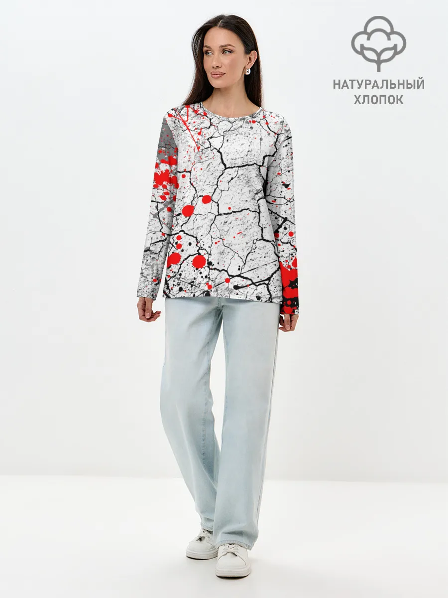 Лонгслив женский. Хлопок / КРОВАВЫЙ ГРАНЖ | BLOODY GRUNGE