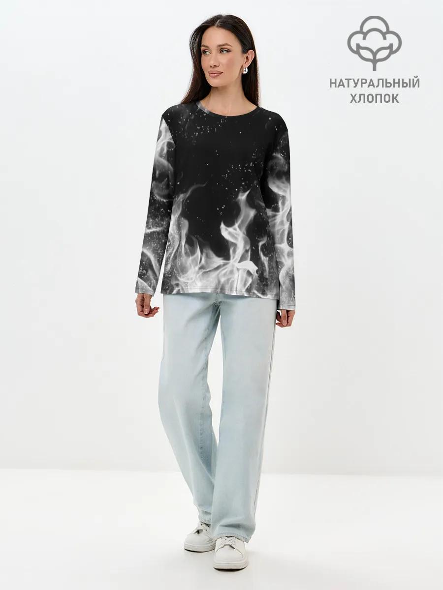 Лонгслив женский. Хлопок / БЕЛЫЙ ОГОНЬ | WHITE FIRE