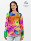 Лонгслив женский. Хлопок / TIE DYE | ЯРКИЕ КРАСКИ