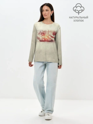 Лонгслив женский. Хлопок / С ДНЁМ ПОБЕДЫ!