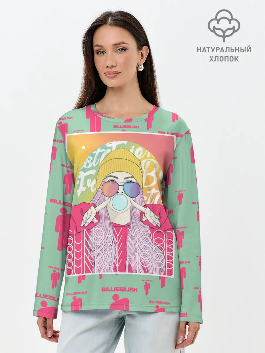 Лонгслив женский. Хлопок / Billie Eilish