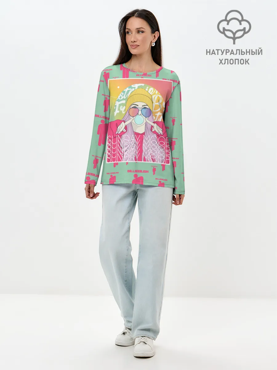 Лонгслив женский. Хлопок / Billie Eilish