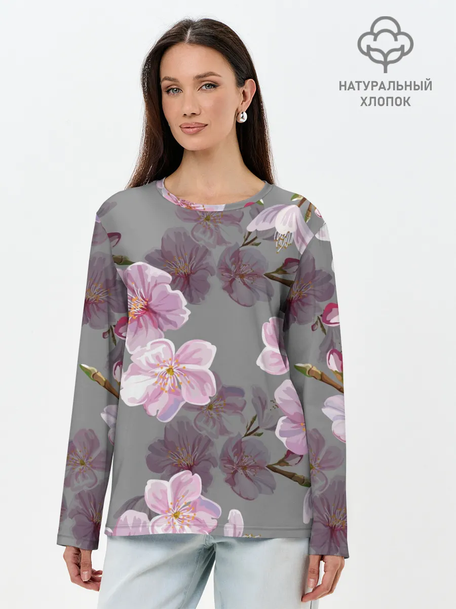 Лонгслив женский. Хлопок / САКУРА
