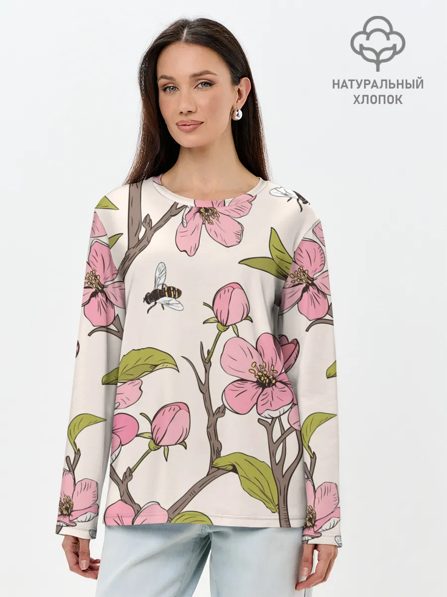 Лонгслив женский. Хлопок / САКУРА | SAKURA