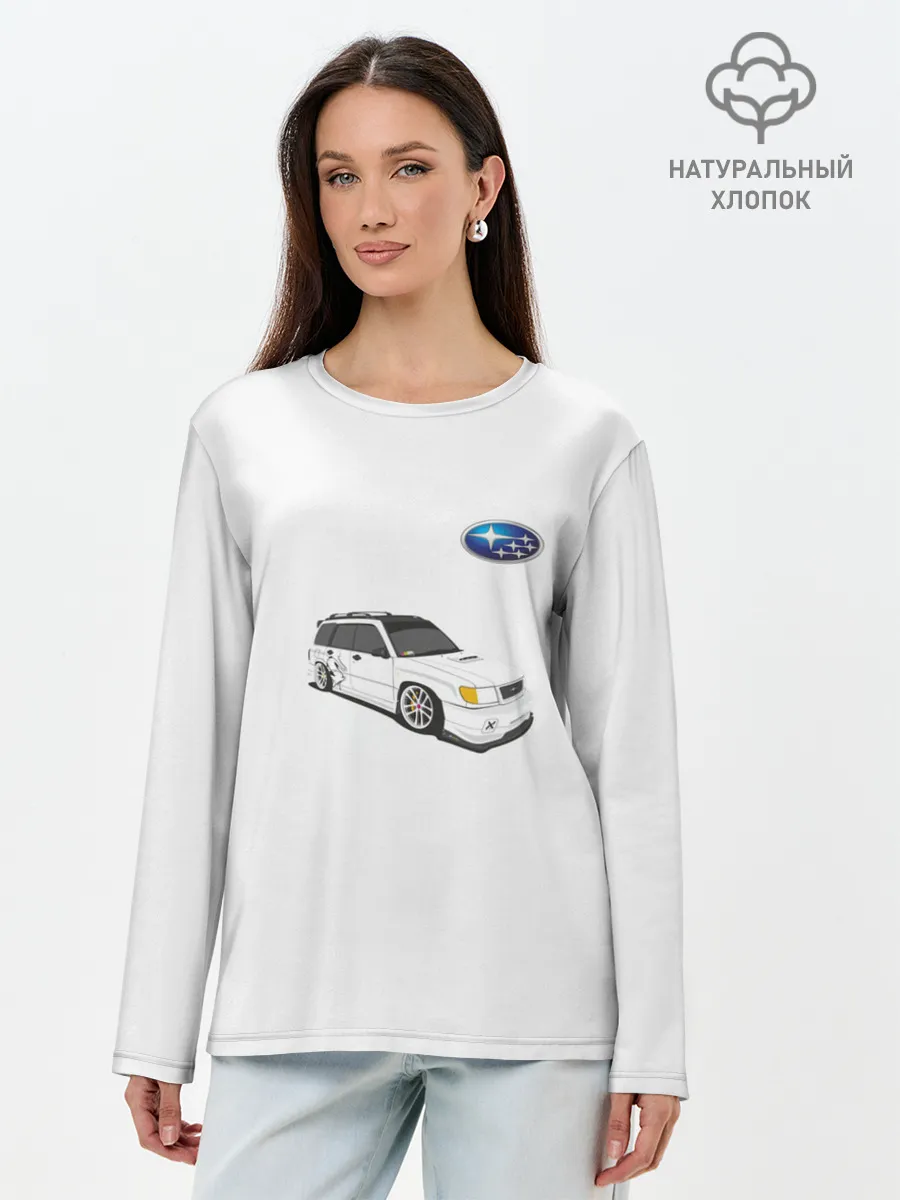 Лонгслив женский. Хлопок / SUBARU FORESTER | СУБАРУ ФОРЕСТЕР