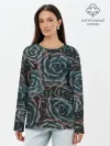 Лонгслив женский. Хлопок / ЦВЕТЫ РОЗЫ | STEEL ROSES