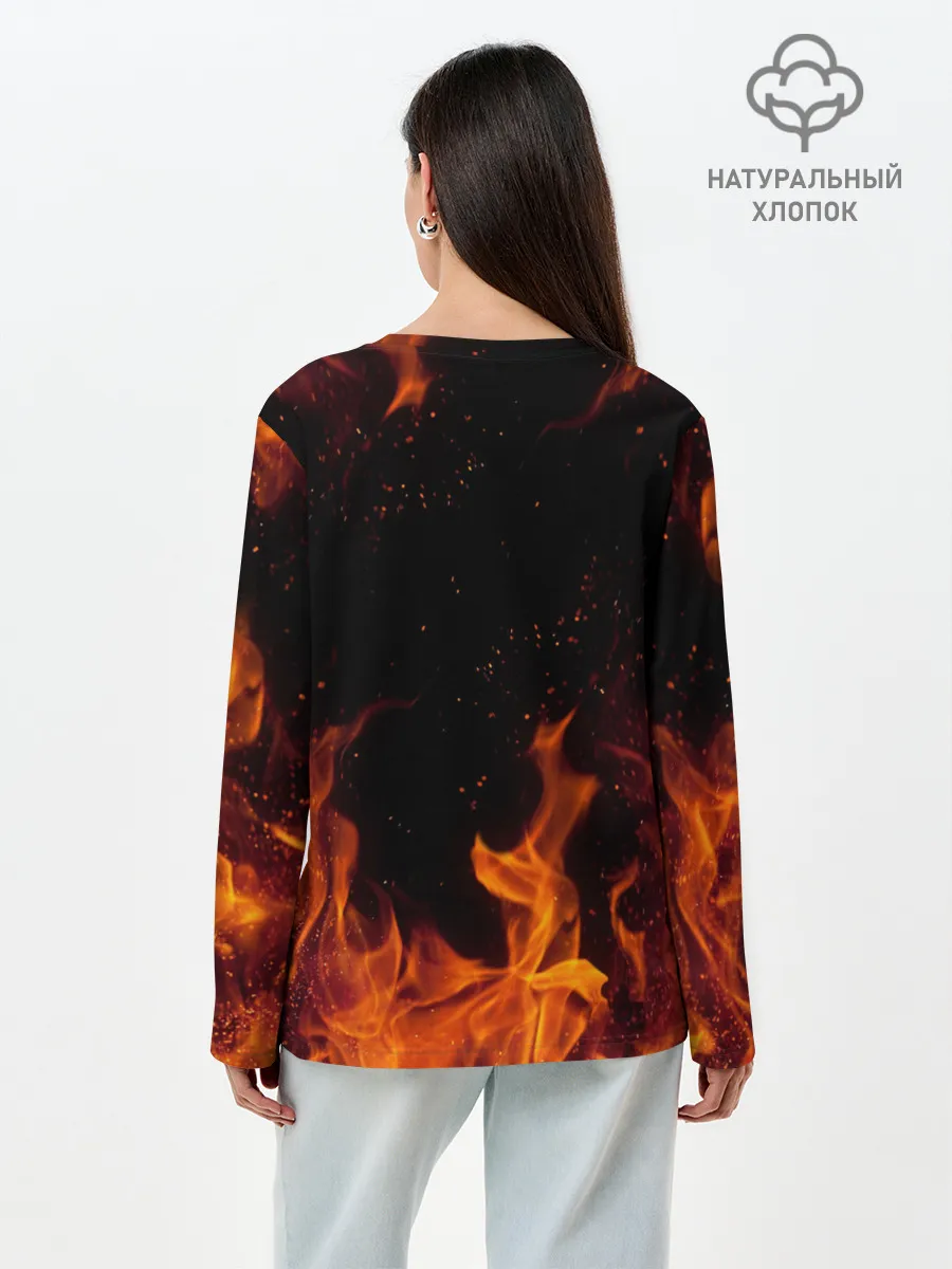Лонгслив женский. Хлопок / ОГОНЬ | FIRE