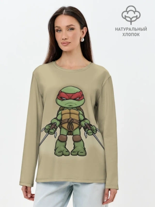 Лонгслив женский. Хлопок / ЧЕРЕПАШКИ - НИНДЗЯ