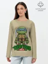 Лонгслив женский. Хлопок / ЧЕРЕПАШКИ - НИНДЗЯ