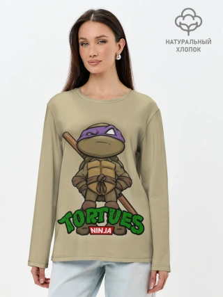 Лонгслив женский. Хлопок / ЧЕРЕПАШКИ - НИНДЗЯ