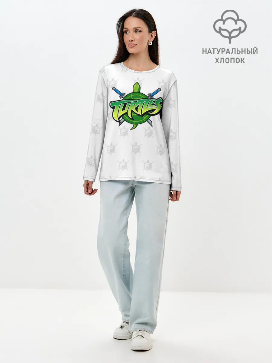 Лонгслив женский. Хлопок / Черепашки - ниндзя