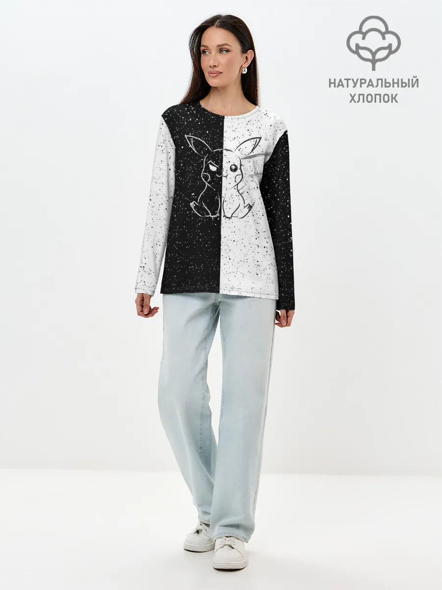 Лонгслив женский. Хлопок / ПИКАЧУ