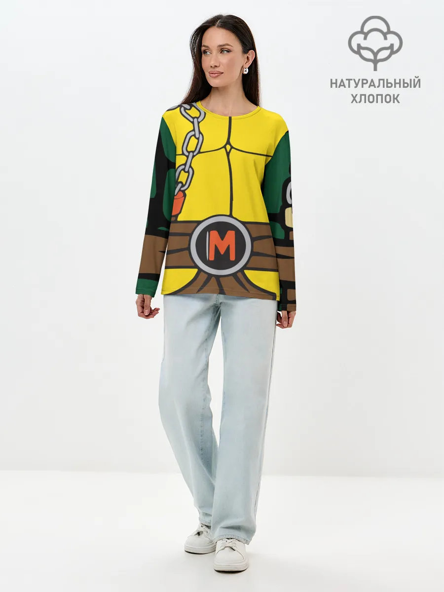 Лонгслив женский. Хлопок / Микеланджело Косплей