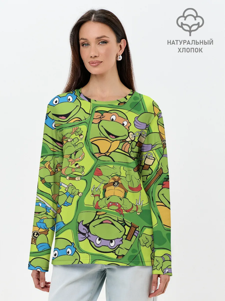Лонгслив женский. Хлопок / Teenage Mutant Ninja Turtles