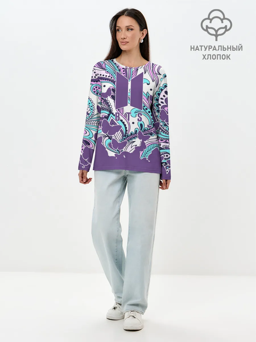 Лонгслив женский. Хлопок / BTS