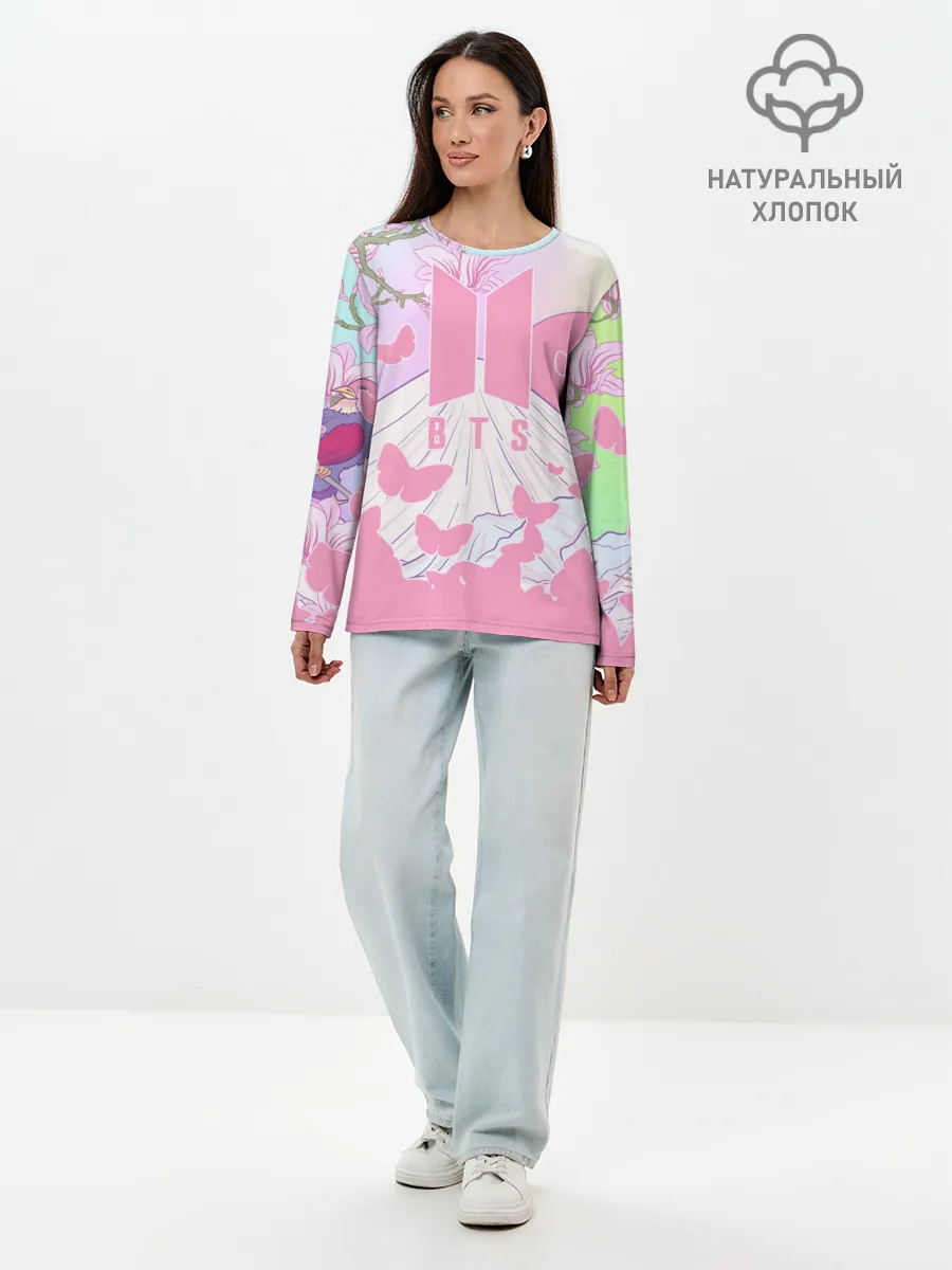 Лонгслив женский. Хлопок / BTS