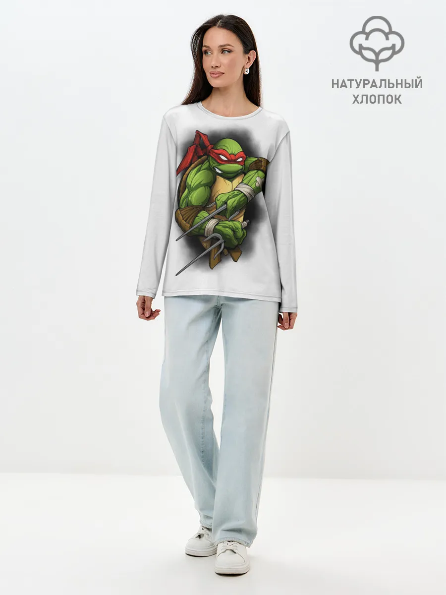 Лонгслив женский. Хлопок / Черепашки-ниндзя