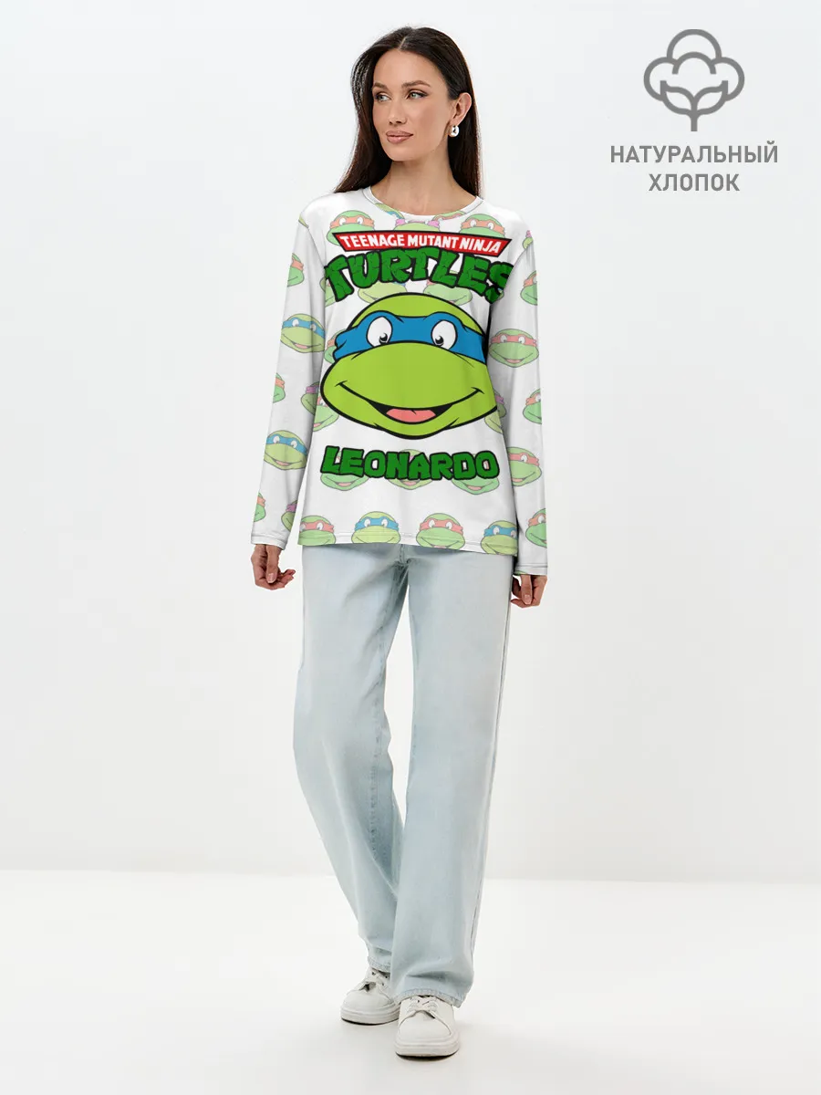 Лонгслив женский. Хлопок / Черепашки-Ниндзя