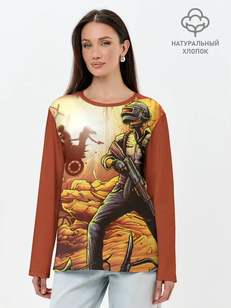 Лонгслив женский. Хлопок / PUBG