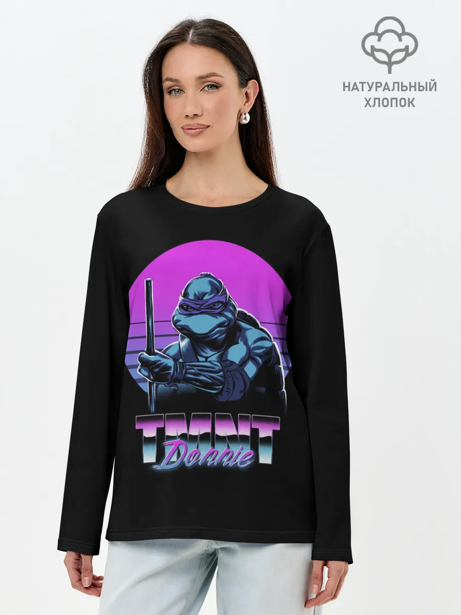 Лонгслив женский. Хлопок / Черепашки-ниндзя