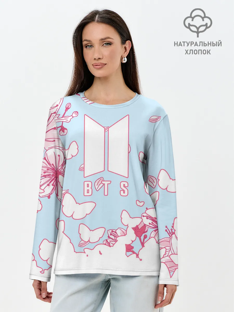 Лонгслив женский. Хлопок / BTS