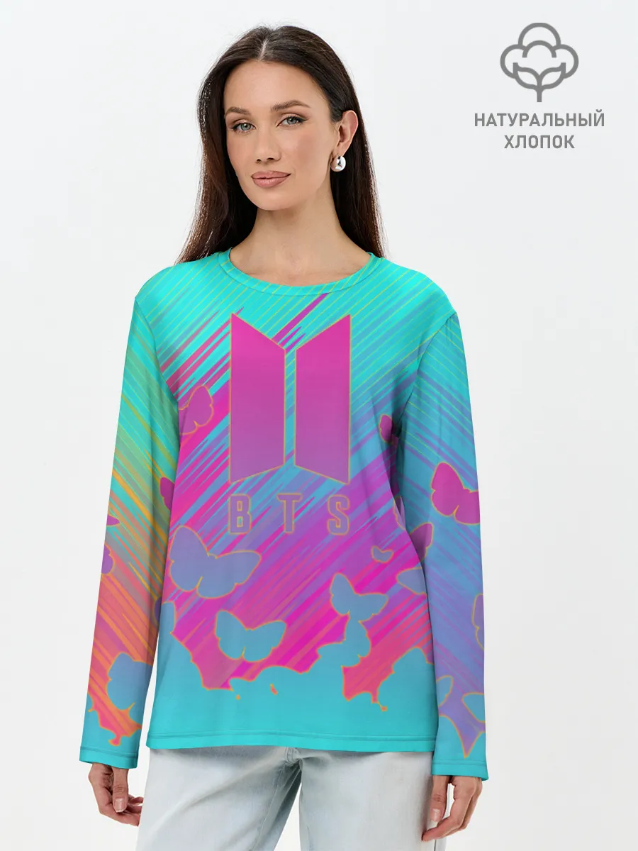 Лонгслив женский. Хлопок / BTS