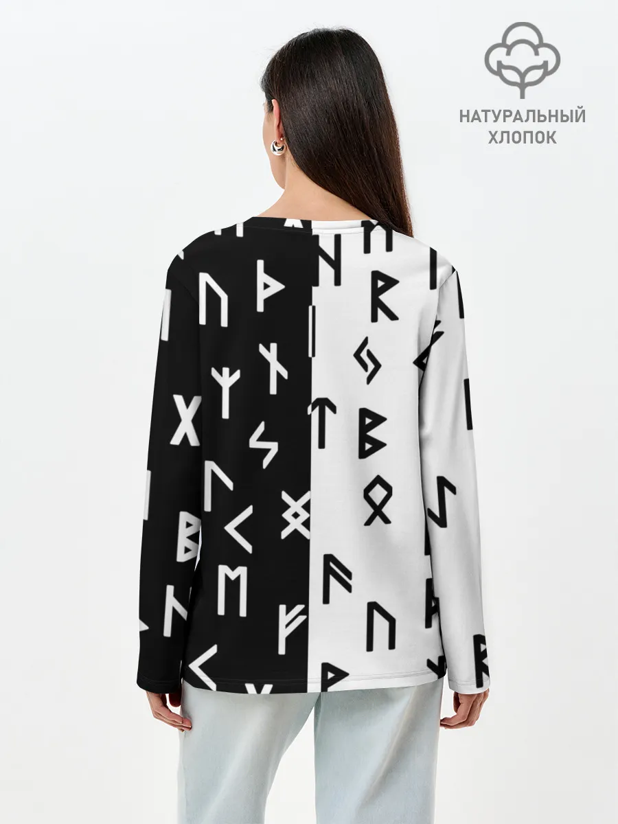 Лонгслив женский. Хлопок / РУНЫ