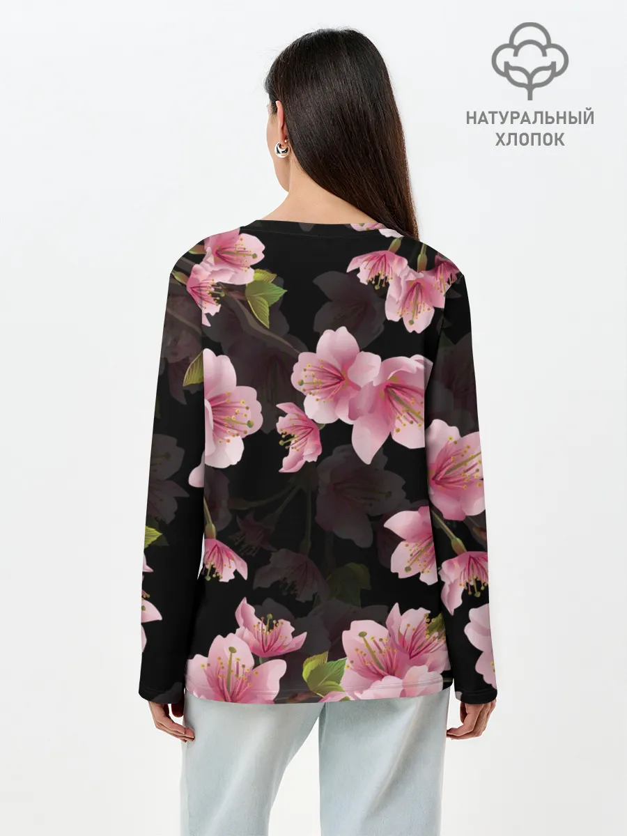 Лонгслив женский. Хлопок / САКУРА ВИШНЯ