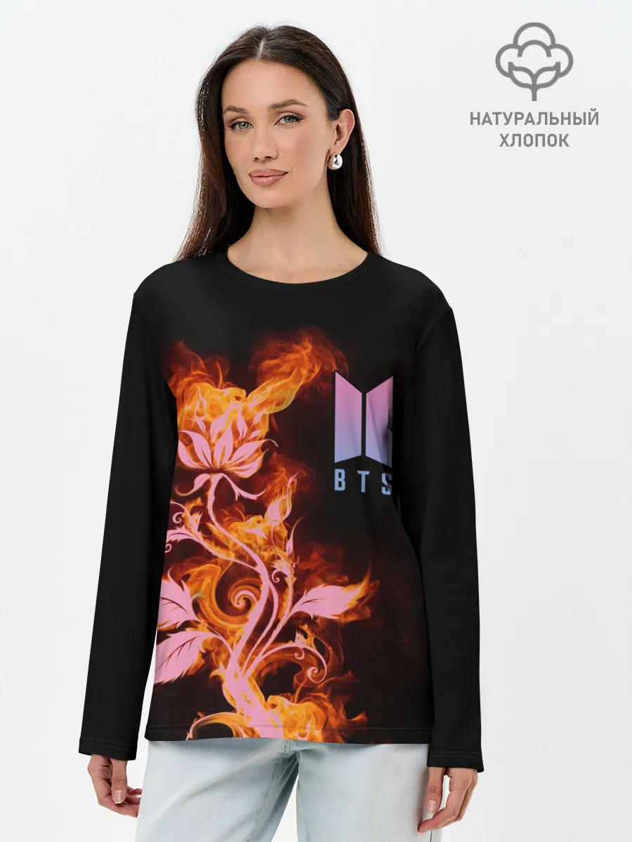 Лонгслив женский. Хлопок / BTS