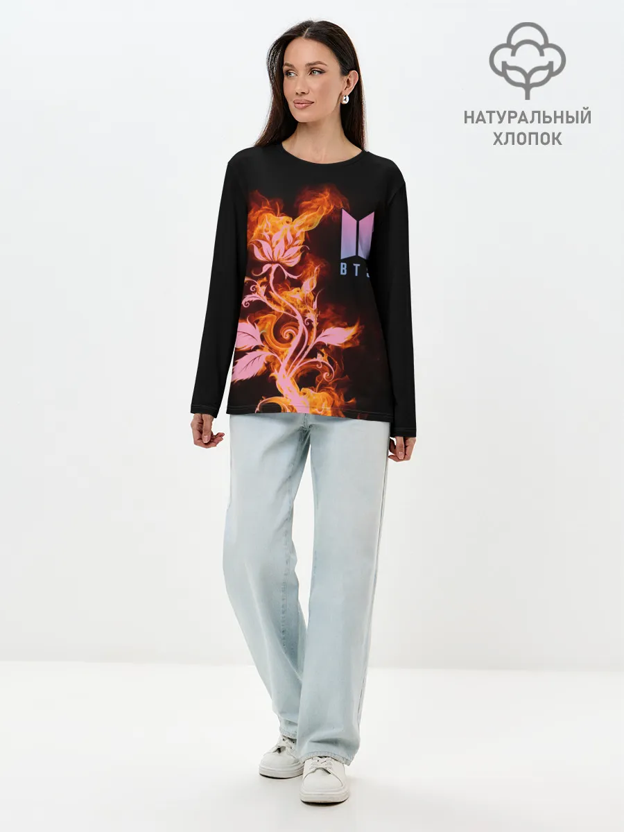 Лонгслив женский. Хлопок / BTS
