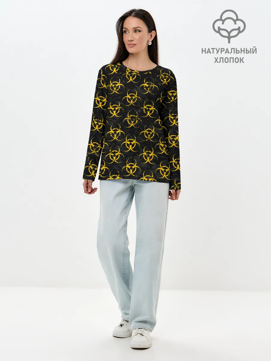 Лонгслив женский. Хлопок / YELLOW BIOHAZARD