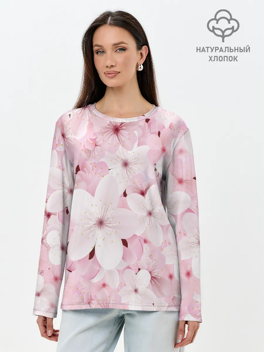 Лонгслив женский. Хлопок / САКУРА