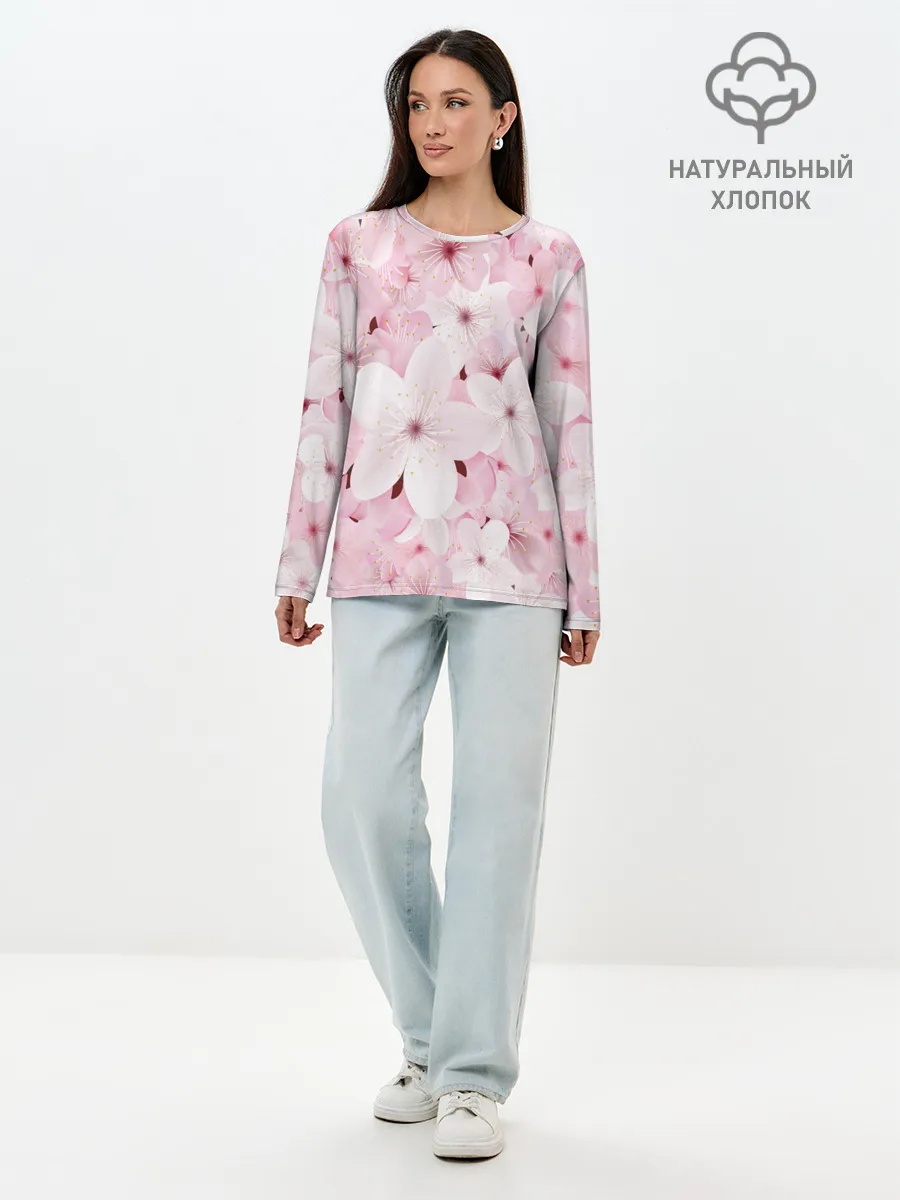 Лонгслив женский. Хлопок / САКУРА