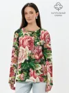 Лонгслив женский. Хлопок / ЦВЕТЫ / FLOWERS / 8 МАРТА