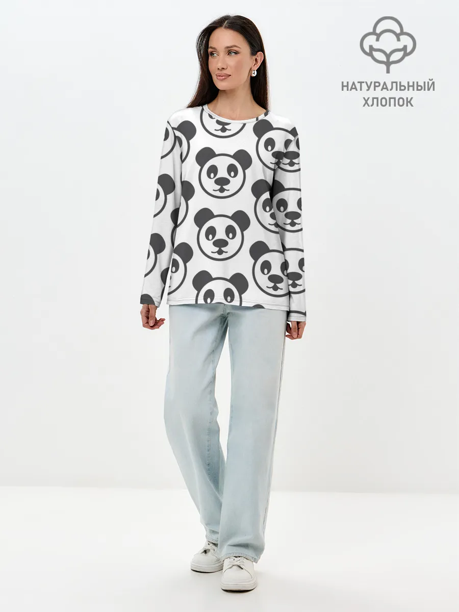 Лонгслив женский. Хлопок / panda