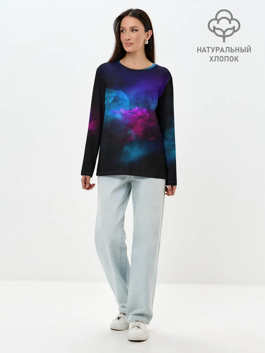 Лонгслив женский. Хлопок / НЕОН КОСМОС