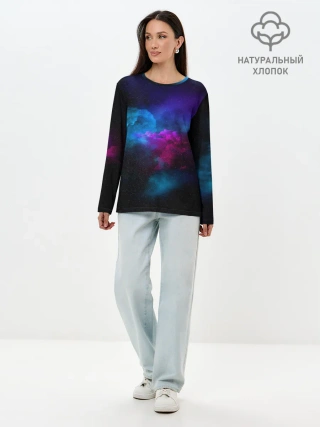 Лонгслив женский. Хлопок / НЕОН КОСМОС