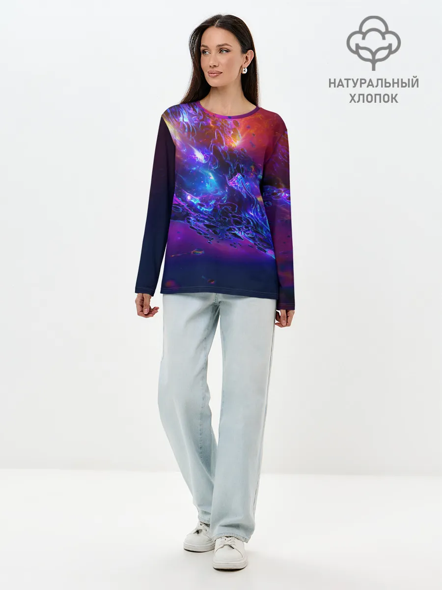 Лонгслив женский. Хлопок / SPACE ABSTRACT