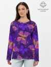 Лонгслив женский. Хлопок / БАБОЧКИ ПАТТЕРН | BUTTERFLY PATTERN