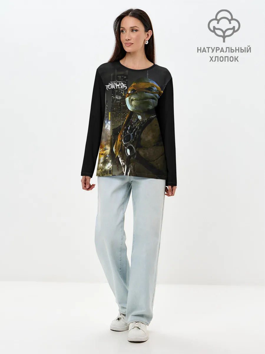 Лонгслив женский. Хлопок / Черепашки - ниндзя