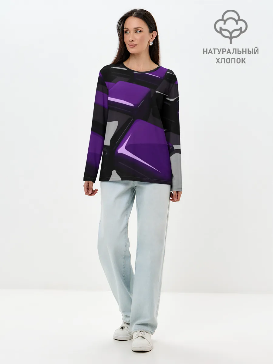 Лонгслив женский. Хлопок / НЕОНОВАЯ ГЕОМЕТРИЯ
