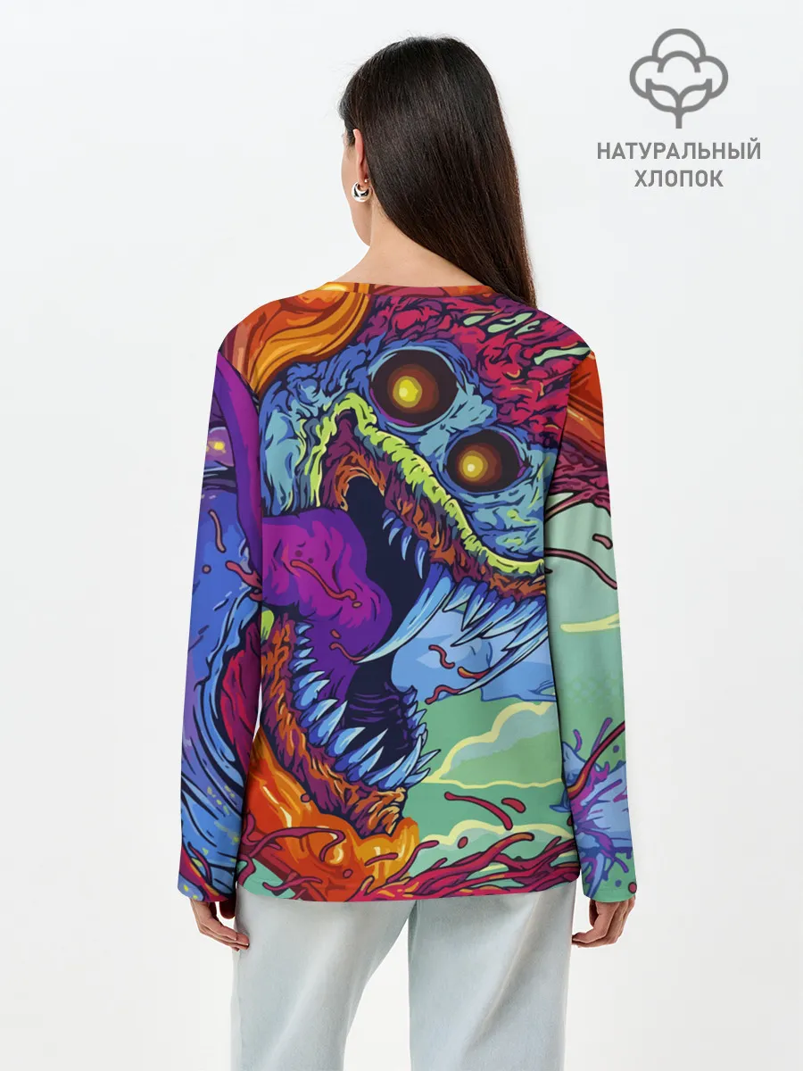 Лонгслив женский. Хлопок / CS GO HYPERBEAST | КС ГО ХАЙПЕРБИСТ