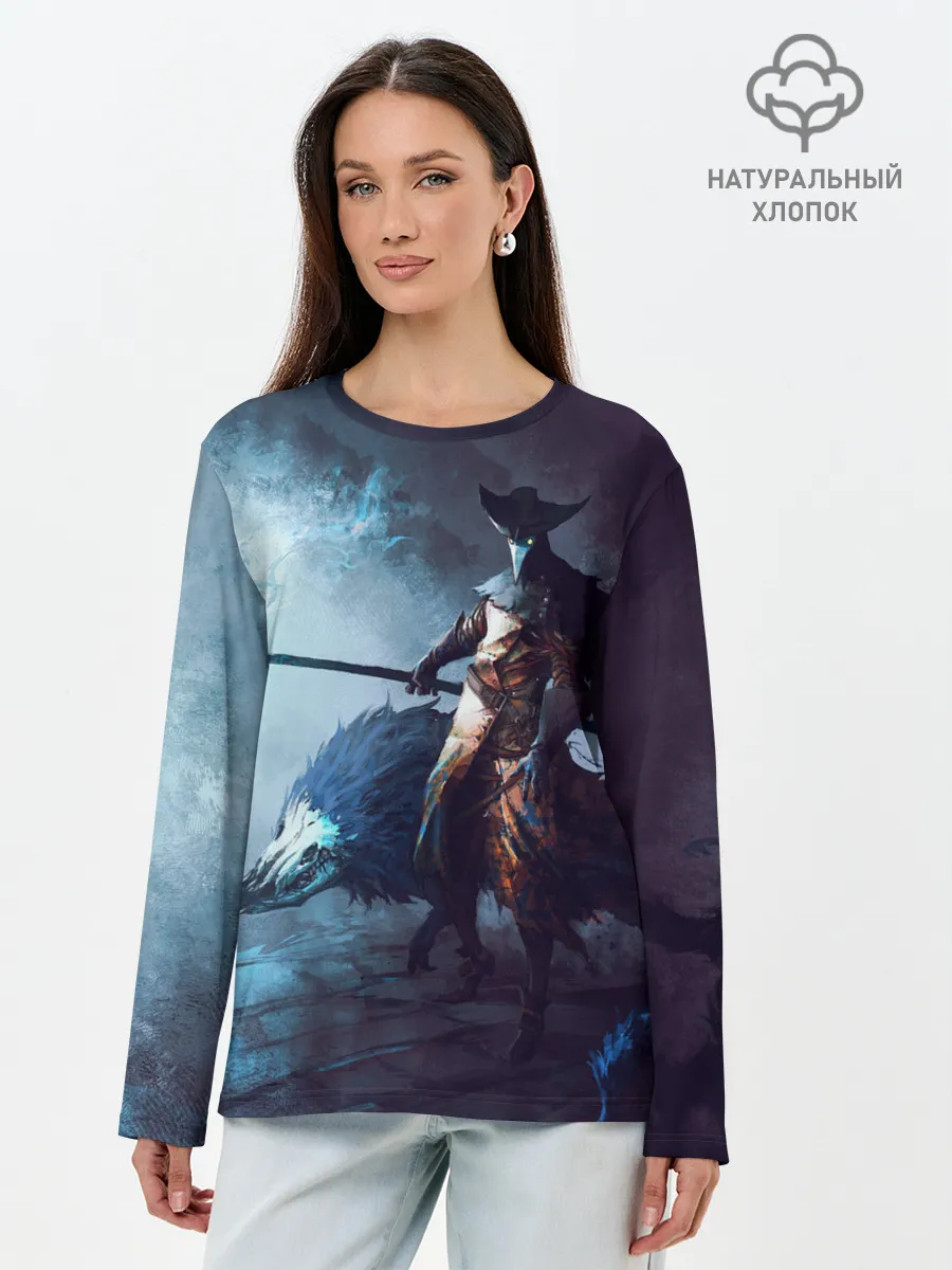 Лонгслив женский. Хлопок / Plague Doctor painting