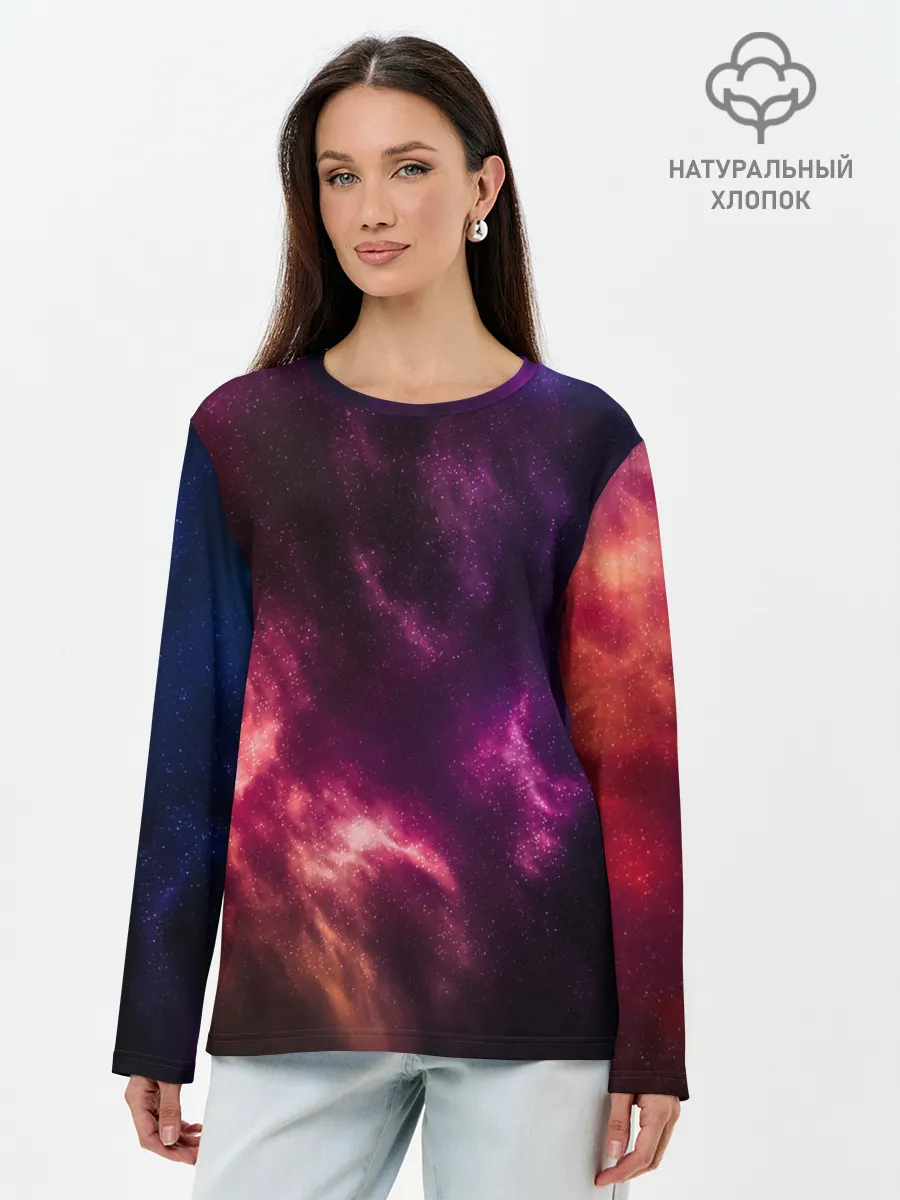 Лонгслив женский. Хлопок / КОСМОС