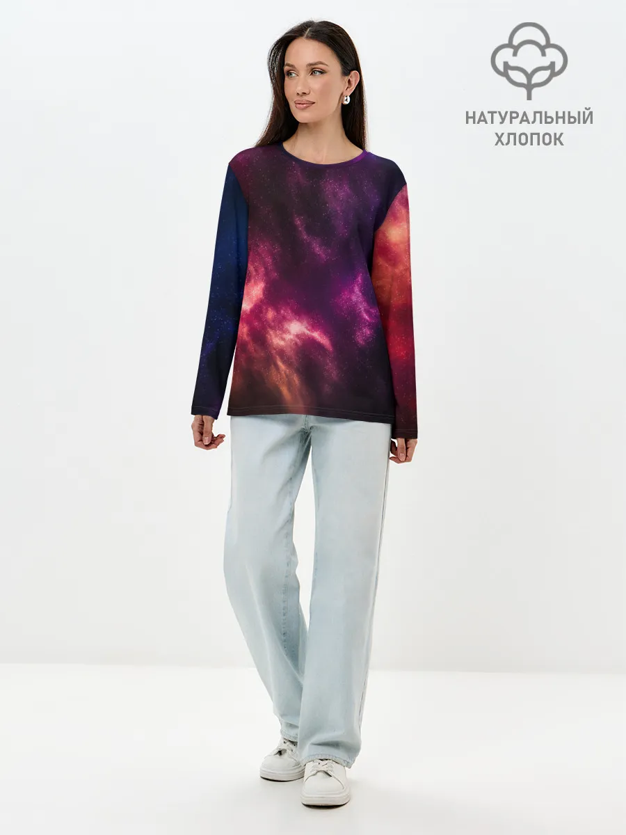 Лонгслив женский. Хлопок / КОСМОС
