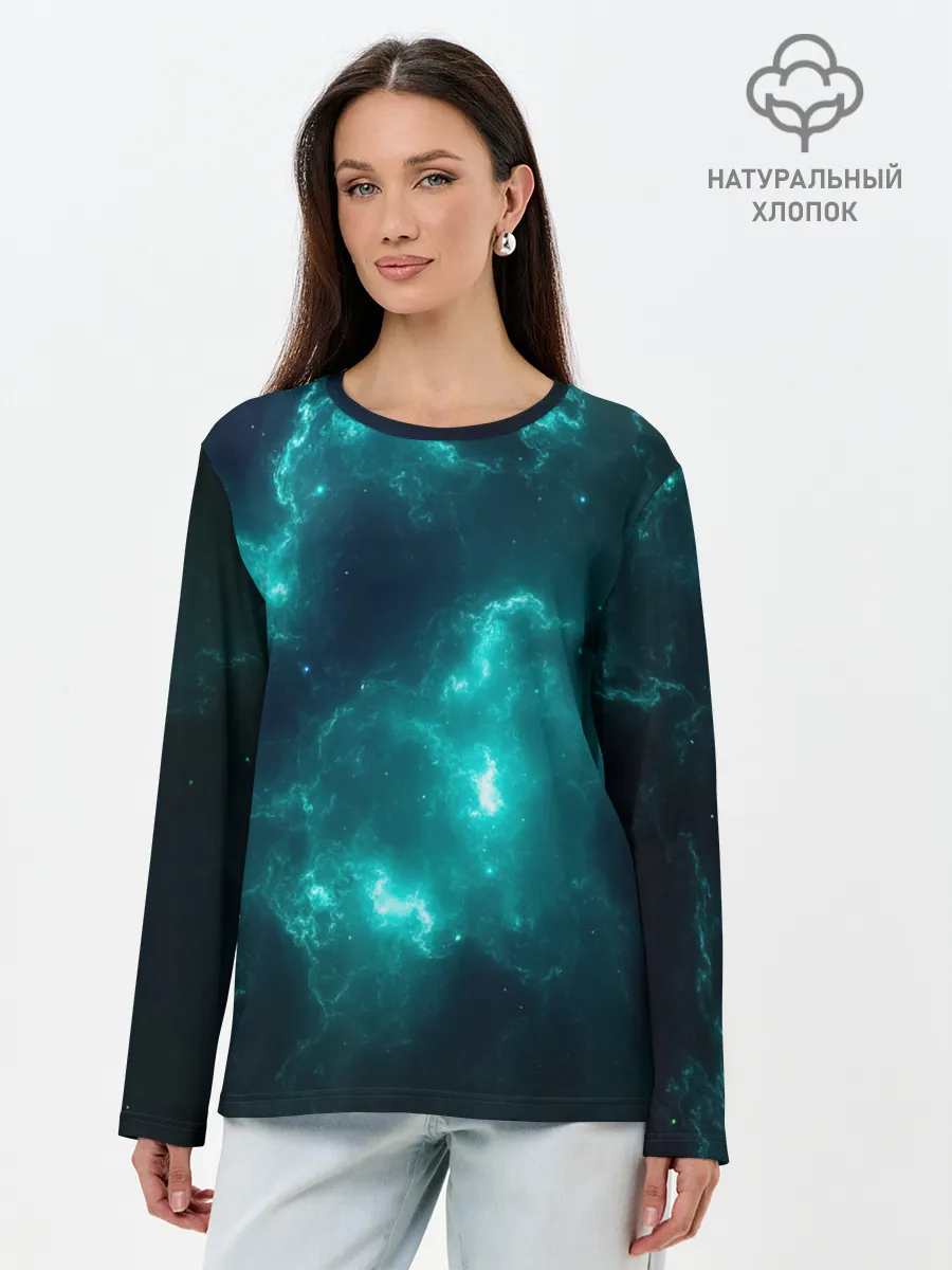 Лонгслив женский. Хлопок / НЕОНОВЫЙ КОСМОС | NEON SPACE