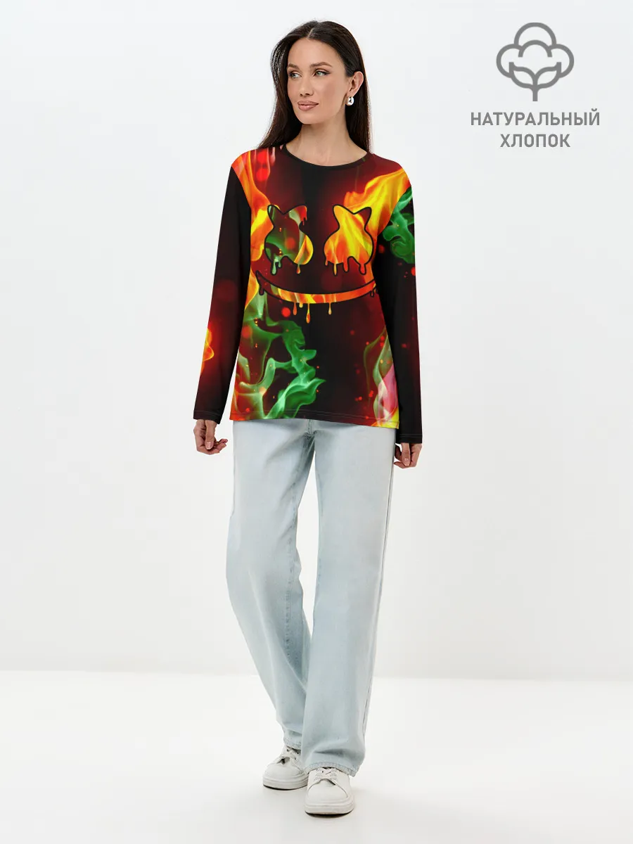 Лонгслив женский. Хлопок / Marshmello