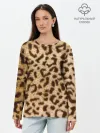 Лонгслив женский. Хлопок / Леопард