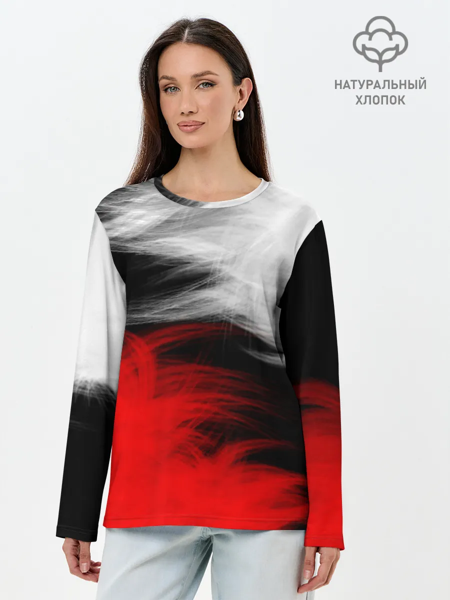Лонгслив женский. Хлопок / ПЕРЬЯ